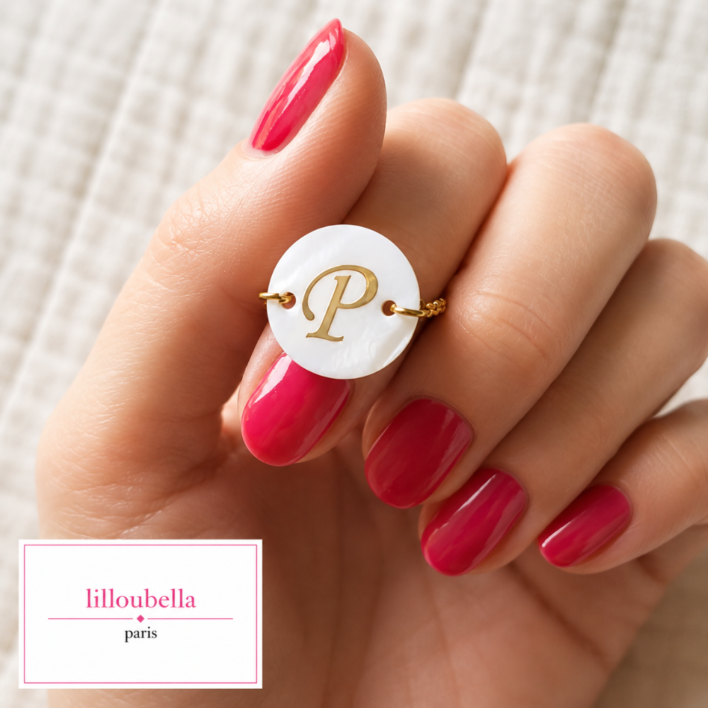 Lilloubella Paris Bague Bague Lettre Gold