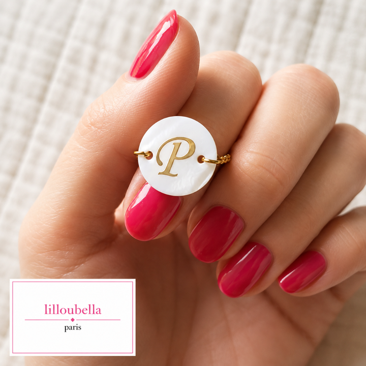 Lilloubella Paris Bague Bague Lettre Gold