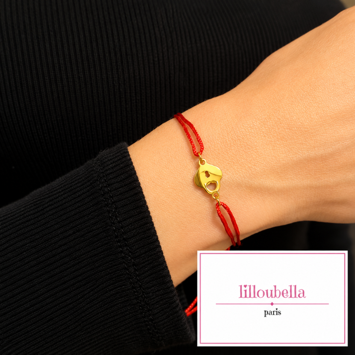 Lilloubella Paris Bracelet Fil rouge Cadenas