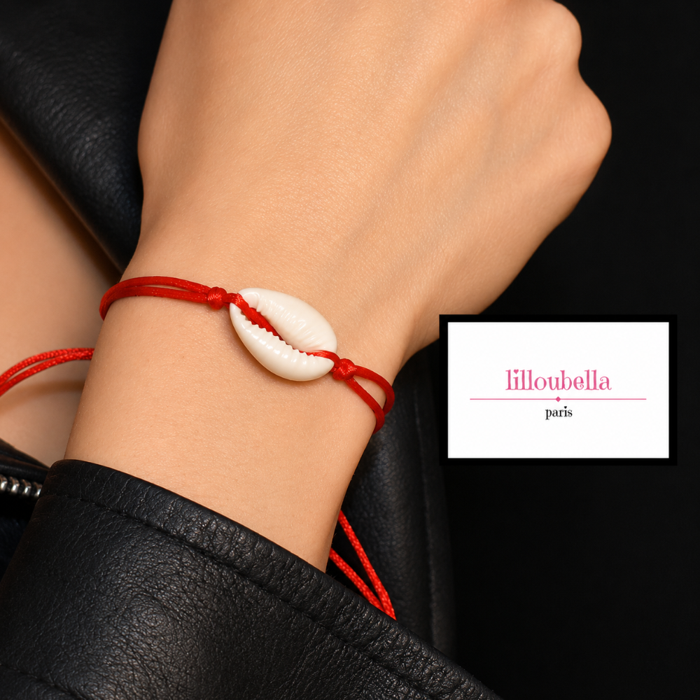 Lilloubella Paris Bracelet Fil rouge coquillage