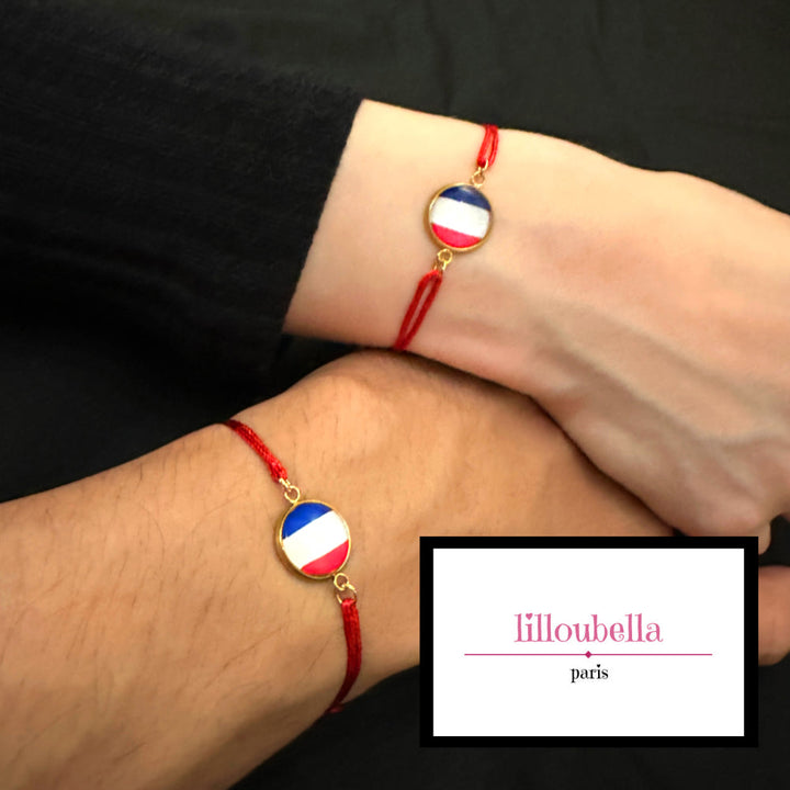 Lilloubella Paris bracelet Fil rouge Drapeaux
