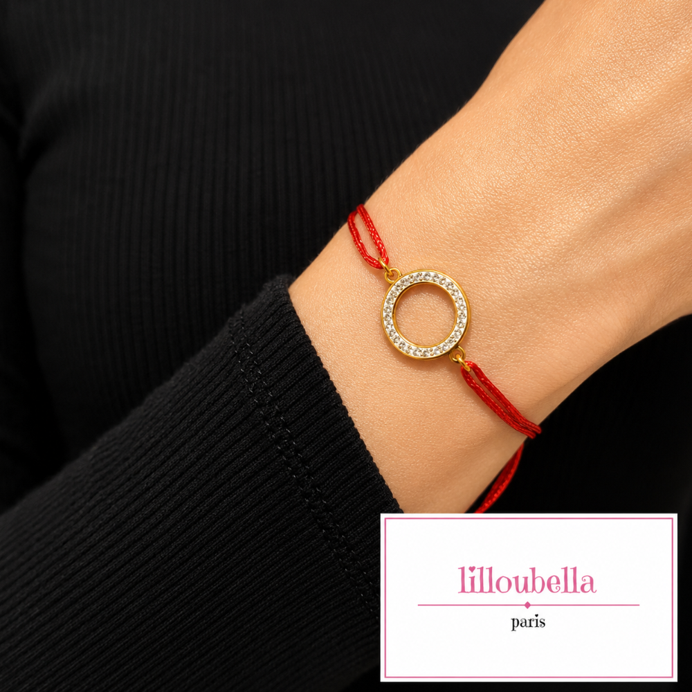 Lilloubella Paris Bracelet Fil rouge Zircon