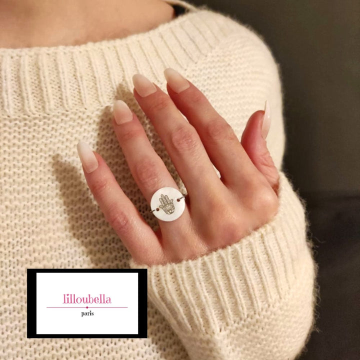 Bague main de fatma ajustable pour femme