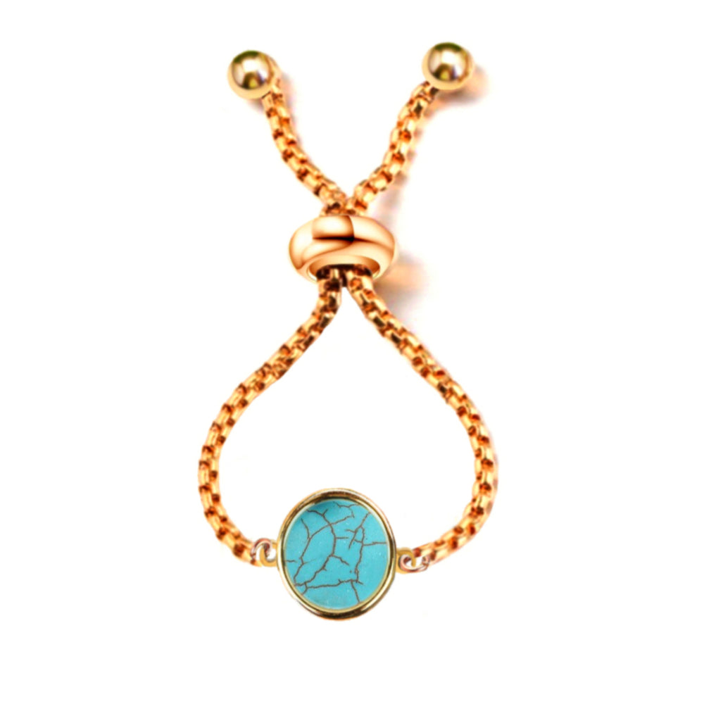 Bague ornée d'une pierre Turquoise réglable