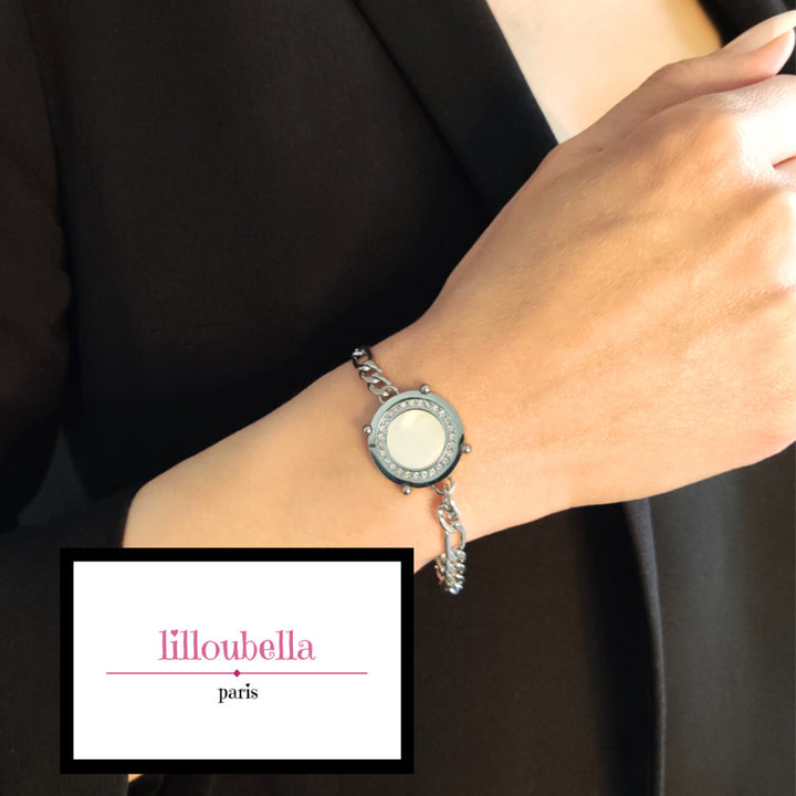 Bracelet cercle strass en acier inoxydable