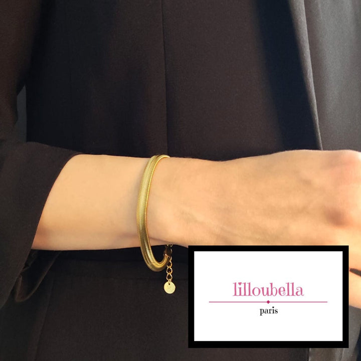 Bracelet chaîne à style serpent dorée réglable pour femme