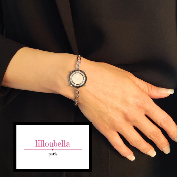 Bracelet cercle strass en acier inoxydable