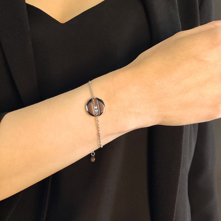 Bracelet cercle fin incrusté de strass pour femme