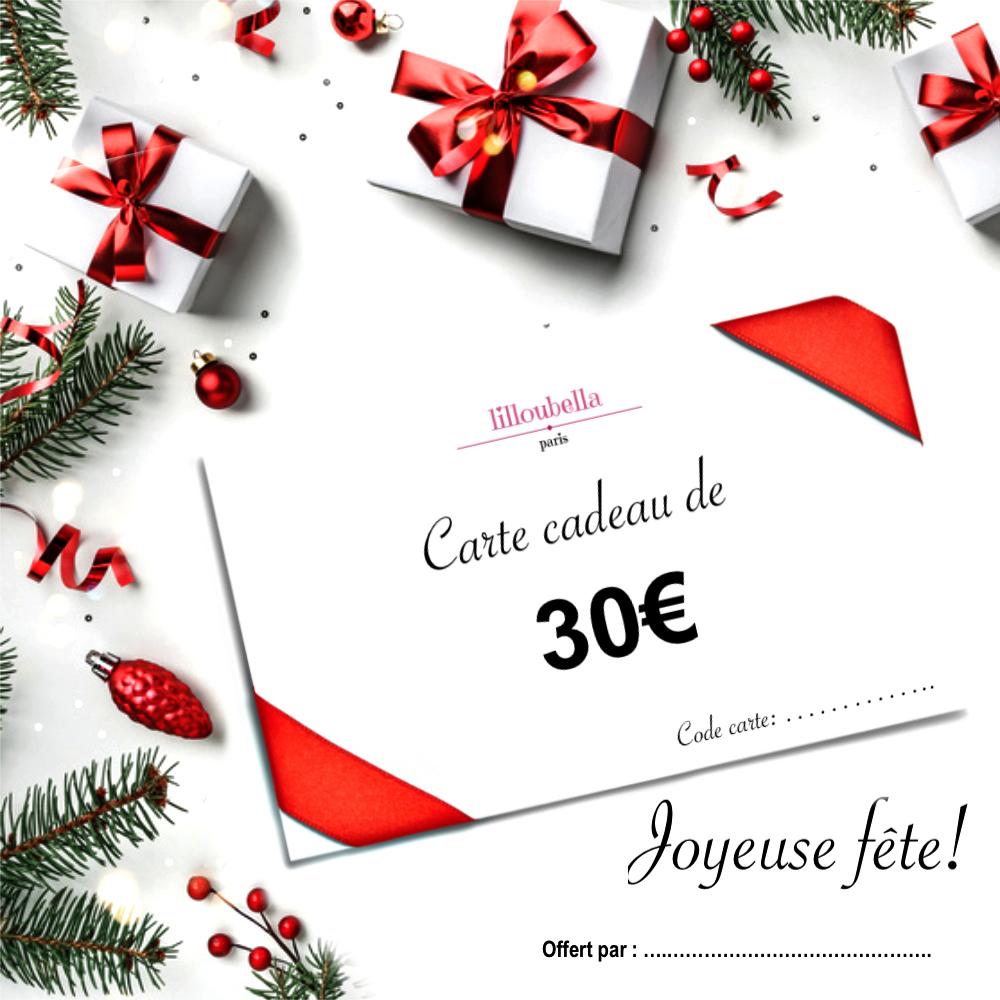 lilloubella cartes cadeaux Joyeuse fête Cartes cadeaux de 30 €