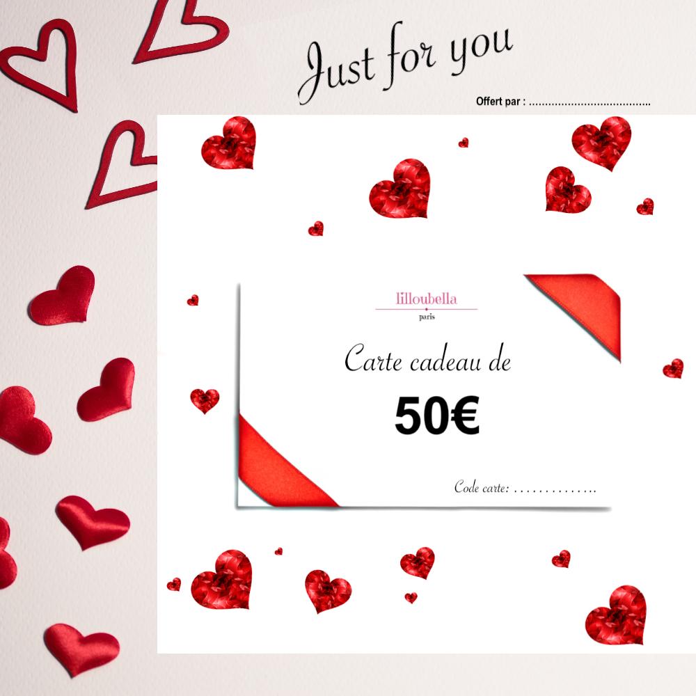 lilloubella cartes cadeaux Juste for you Cartes cadeaux de 50 €