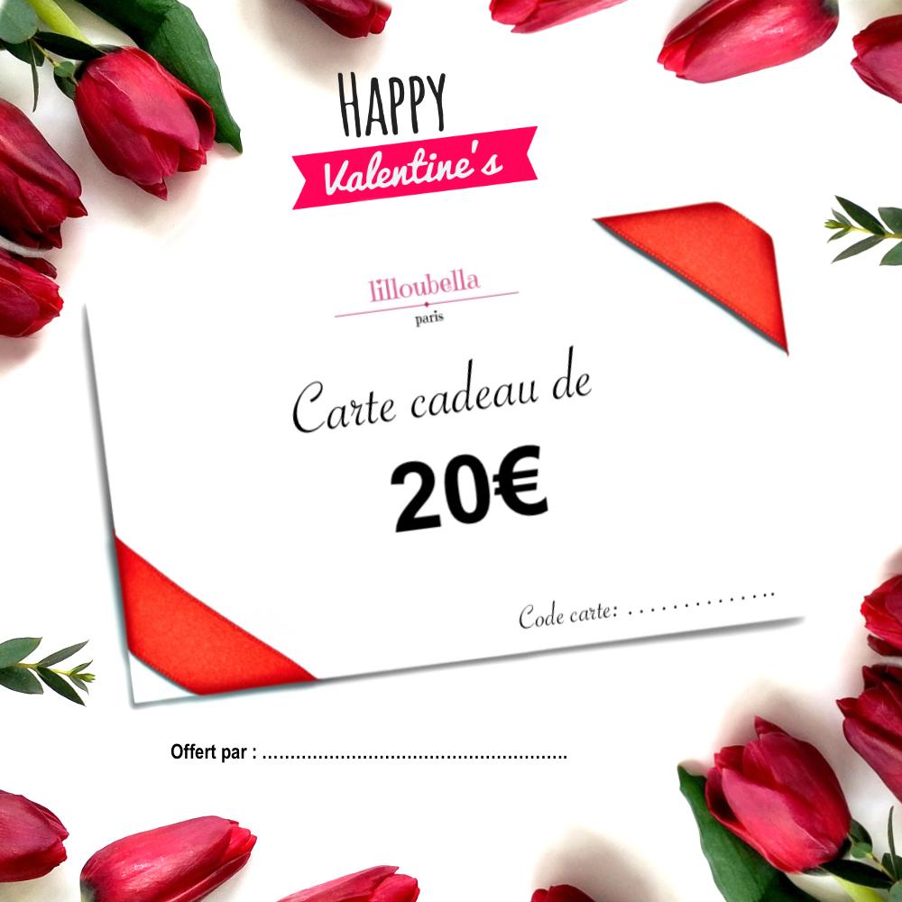 lilloubella cartes cadeaux Saint-Valentin Cartes cadeaux de 20 €