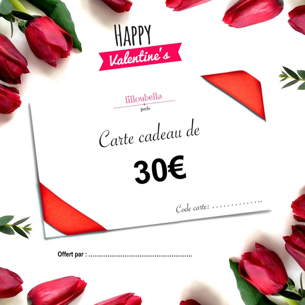lilloubella cartes cadeaux Saint-Valentin Cartes cadeaux de 30 €