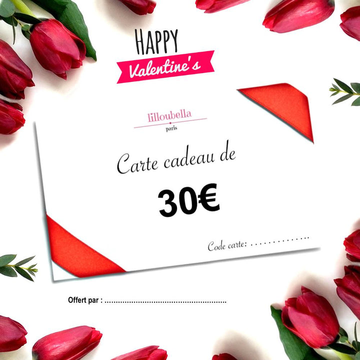 lilloubella cartes cadeaux Saint-Valentin Cartes cadeaux de 30 €