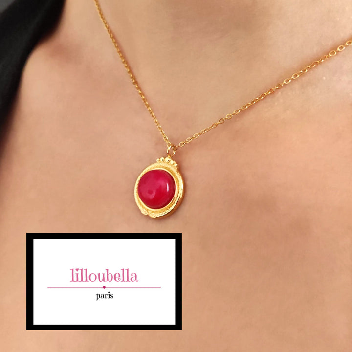 Collier en pierre naturelle réglable pour femme