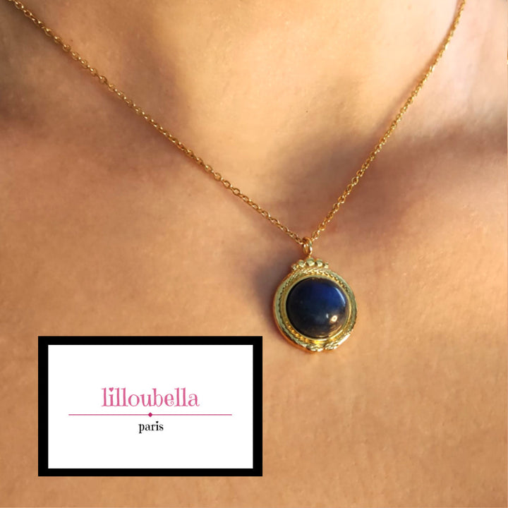 Collier en pierre naturelle réglable pour femme