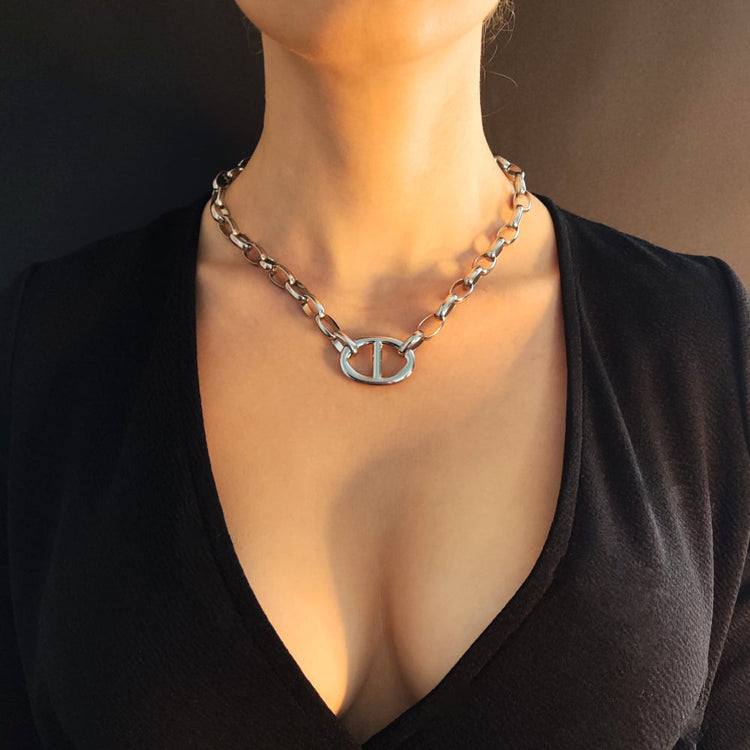 Collier Chaîne d'Ancre en acier inoxydable pour femme