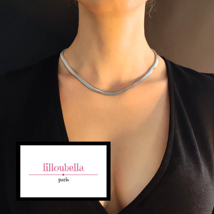 Collier chaîne à style serpent acier réglable pour femme
